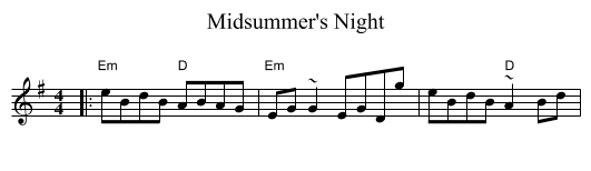 Midsummer's Night - staff notation