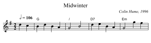 Midwinter - staff notation