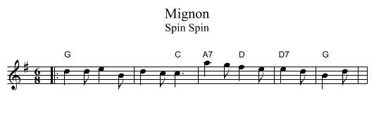 Mignon - staff notation