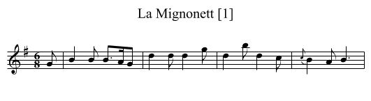Mignonett [1], La - staff notation
