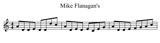 Mike Flanagan's - staff notation