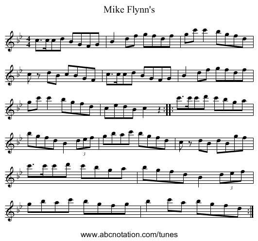 Mike Flynn's - staff notation