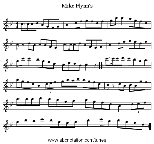 Mike Flynn's - staff notation