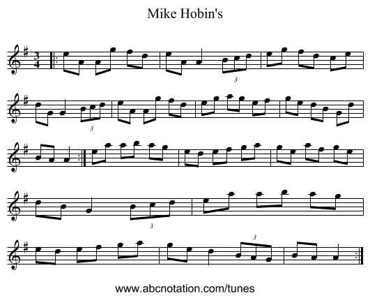 Mike Hobin's - staff notation