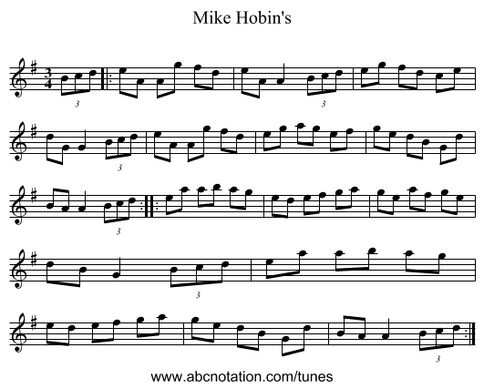 Mike Hobin's - staff notation