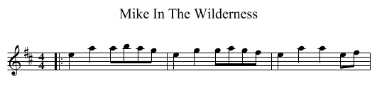 Mike In The Wilderness - staff notation