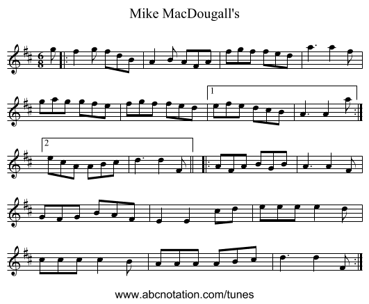 Mike MacDougall's - staff notation