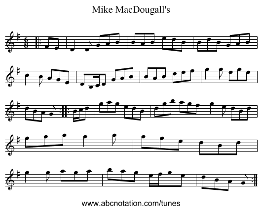 Mike MacDougall's - staff notation