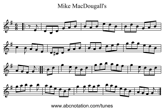 Mike MacDougall's - staff notation