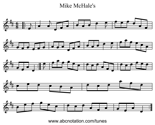 Mike McHale's - staff notation