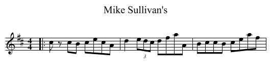 Mike Sullivan's - staff notation