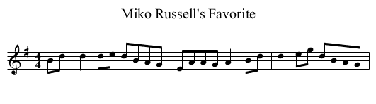 Miko Russell's Favorite - staff notation
