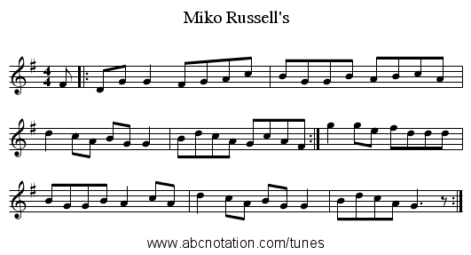 Miko Russell's - staff notation