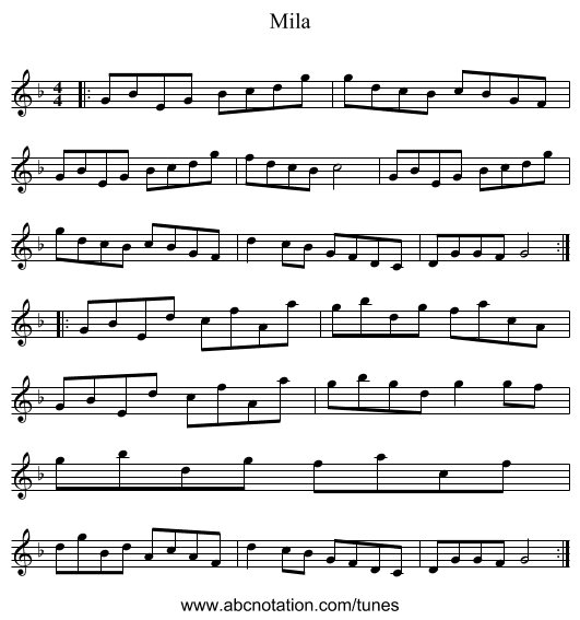Mila - staff notation