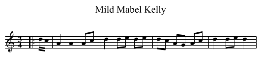 Mild Mabel Kelly - staff notation