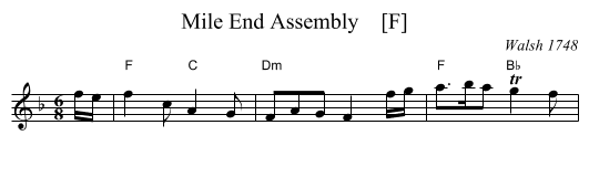 Mile End Assembly    [F] - staff notation