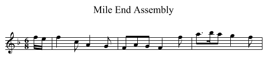 Mile End Assembly - staff notation
