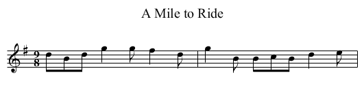 Mile to Ride, A - staff notation