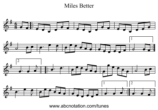 Miles Better - staff notation