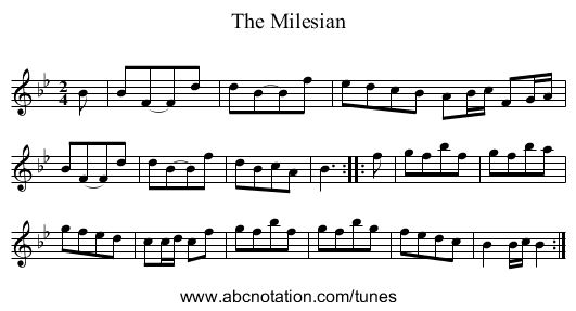 Milesian, The - staff notation