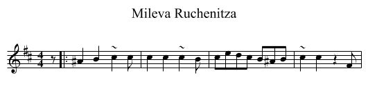 Mileva Ruchenitza - staff notation