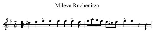 Mileva Ruchenitza - staff notation