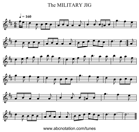 MILITARY JIG, The - staff notation
