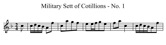 Military Sett of Cotillions - No. 1 - staff notation