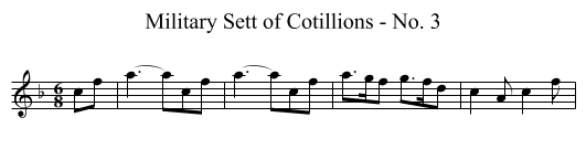 Military Sett of Cotillions - No. 3 - staff notation