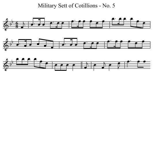 Military Sett of Cotillions - No. 5 - staff notation