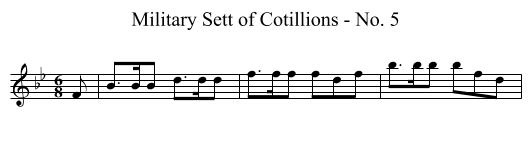 Military Sett of Cotillions - No. 5 - staff notation