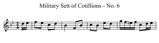 Military Sett of Cotillions - No. 6 - staff notation