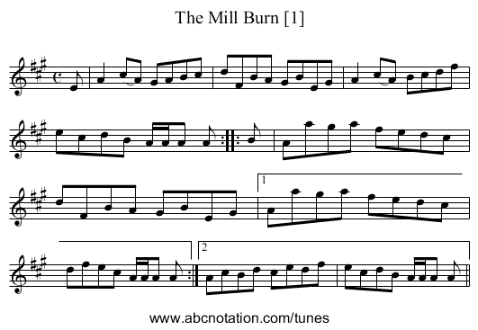 Mill Burn [1], The - staff notation