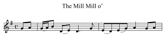 Mill Mill o’, The - staff notation