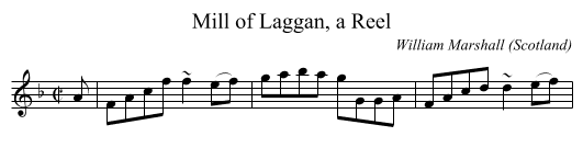Mill of Laggan, a Reel - staff notation
