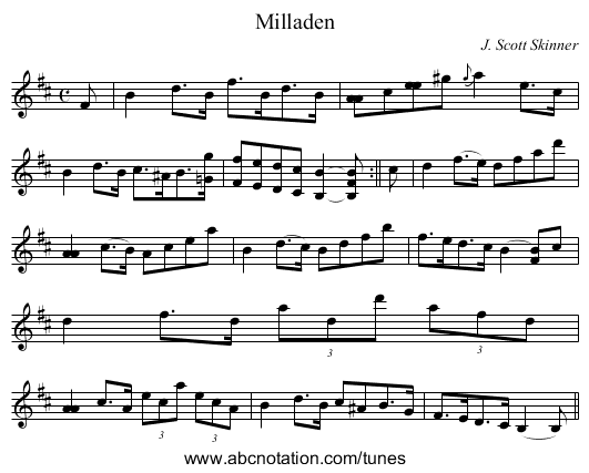 Milladen - staff notation