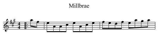 Millbrae - staff notation
