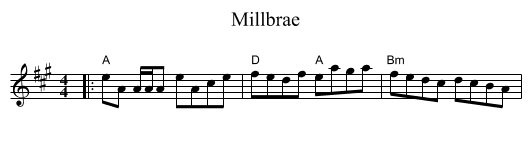 Millbrae - staff notation
