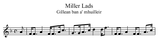 Miller Lads - staff notation