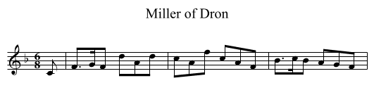 Miller of Dron - staff notation