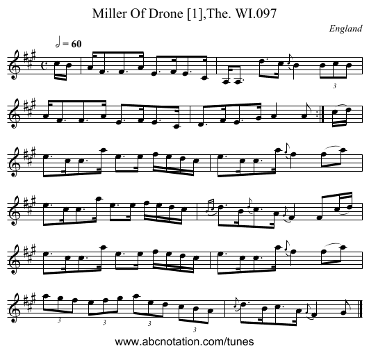 Miller Of Drone [1],The. WI.097 - staff notation