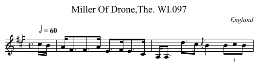 Miller Of Drone,The. WI.097 - staff notation