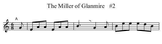 Miller of Glanmire   #2, The  - staff notation