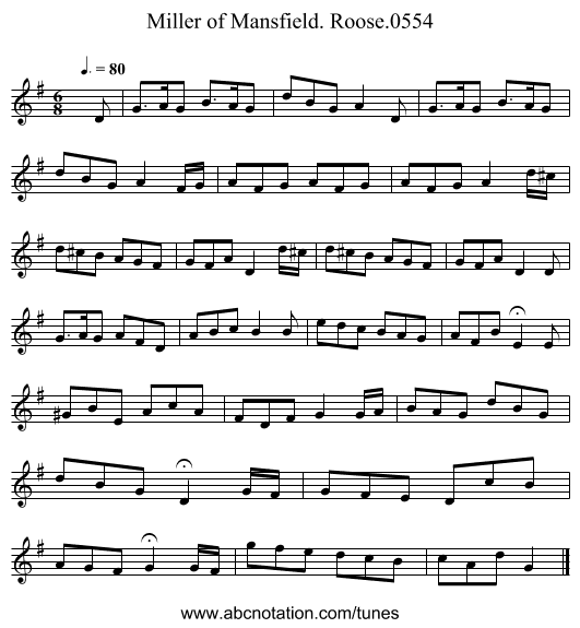 Miller of Mansfield. Roose.0554 - staff notation