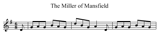 Miller of Mansfield, The - staff notation