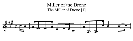 Miller of the Drone - staff notation