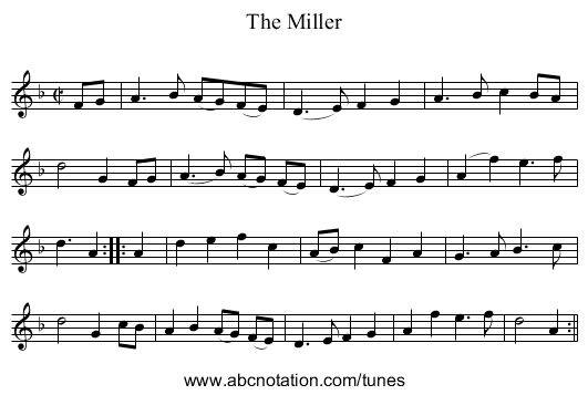 Miller, The - staff notation