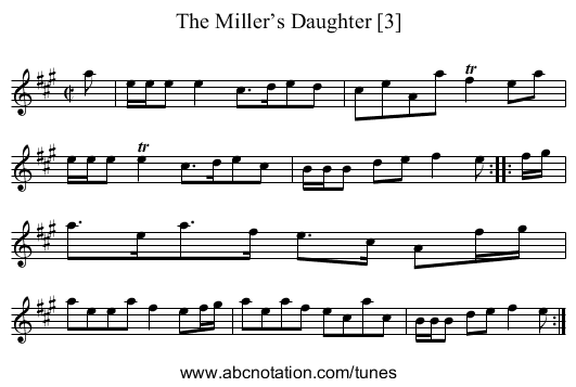 Miller’s Daughter [3], The - staff notation