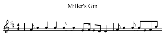 Miller's Gin - staff notation