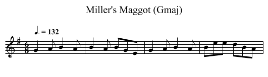 Miller's Maggot (Gmaj) - staff notation